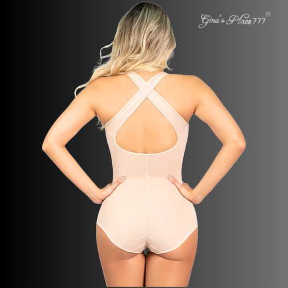 NWT WOMENS TANK CRISS CROSS METALLIC TRIMBACK TUMMY COMPRESSION BODYSUIT L/36 - Picture 13 of 16